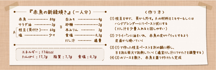 赤魚の新緑焼き